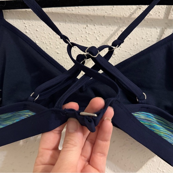 Athleta Paddle Out Triangle Bikini Top -  Size S - Blue Multi Color Space Dye - Picture 3 of 8